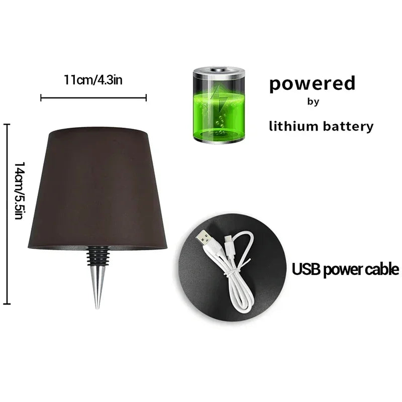 Touch Control Wireless Bottle Table Lamp