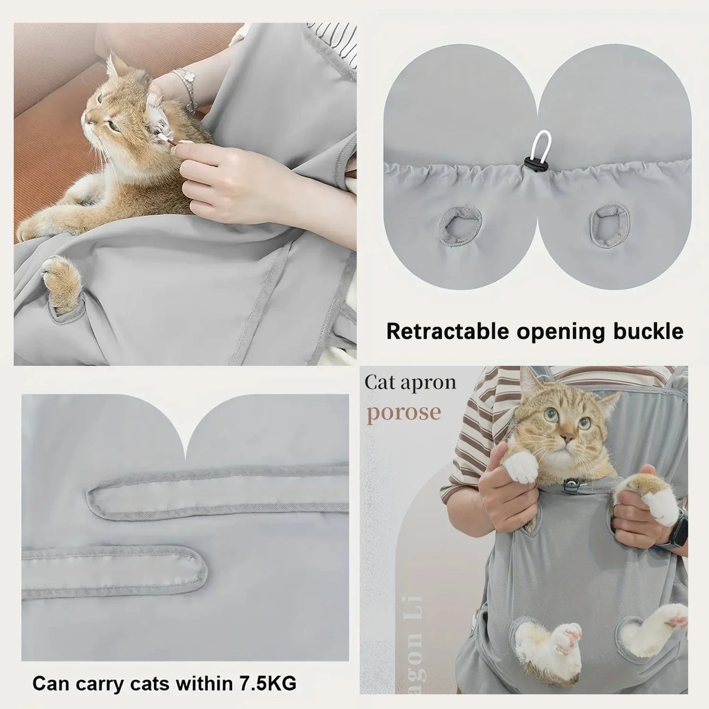 Cozy Pet Carrier Apron For Small Cats